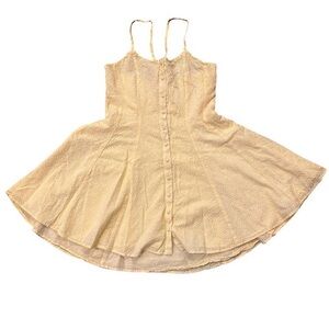 Yellow Textured Sleeveless Dress